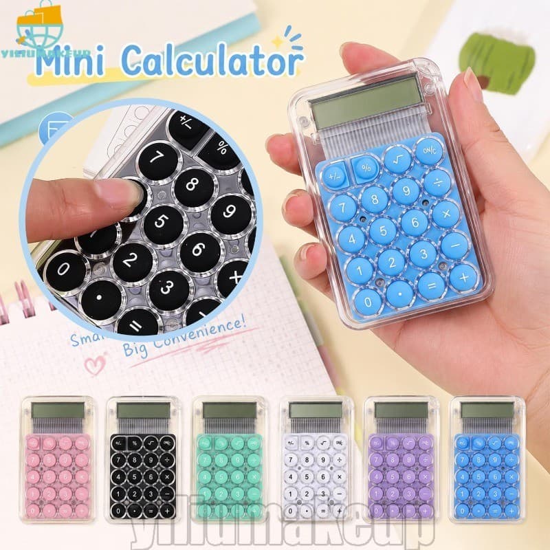 [Quick] Mini Calculadora Portátil Fofa De 3-1 Unidade-Calculadoras De Clique Silencioso Em Cores Doces-Auxiliar De Apren