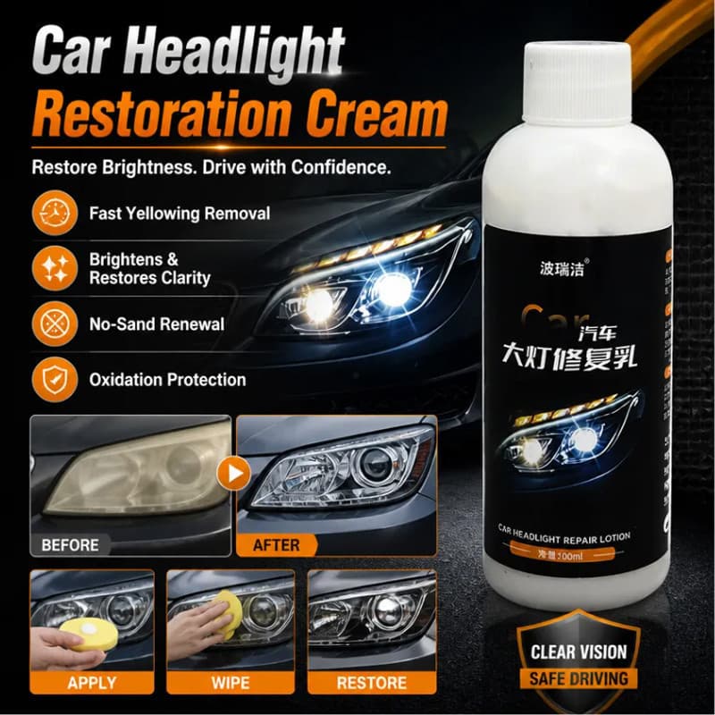 Creme De Restauração De Farol Limpador De Lentes Amarelecimento Haze Care Restaurador De Plástico Oxidação Polonês De Ca