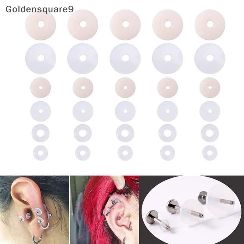 goldensquare9 1 Saco De Silicone Piercing Jóias Almofada Discos De Cura Flexível Anti Hiperplasia Para Fixar A Cartilage
