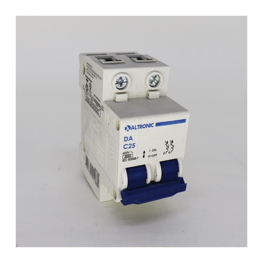 Disjuntor Bipolar Din 2p 25a Curva C 3ka Altronic