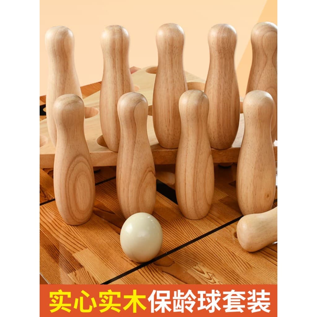 Conjunto de jogos de boliche sólido Topo Sports de madeira maciça com mesa de raposa de areia com sacola