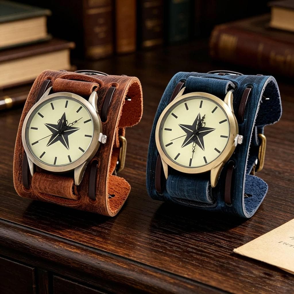 [mcpdwt] Moda Masculina Retro Pulseira Relógio Ajustável Couro PU Banda De Pulso Vintage Para Ocasiões