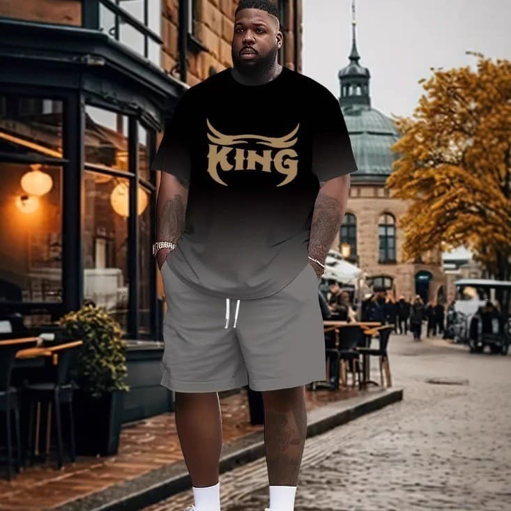 Conjunto de shorts e camisa de manga curta, camisa estilosa, tendência de verão, novo estilo de moda, moderno.