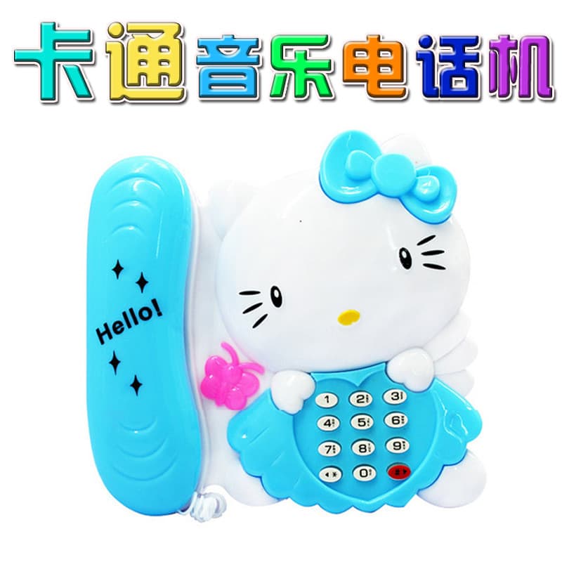 Telefone infantil educação infantil educacional KT gato telefone brinquedos educativos brinquedos luminosos tenda de voz