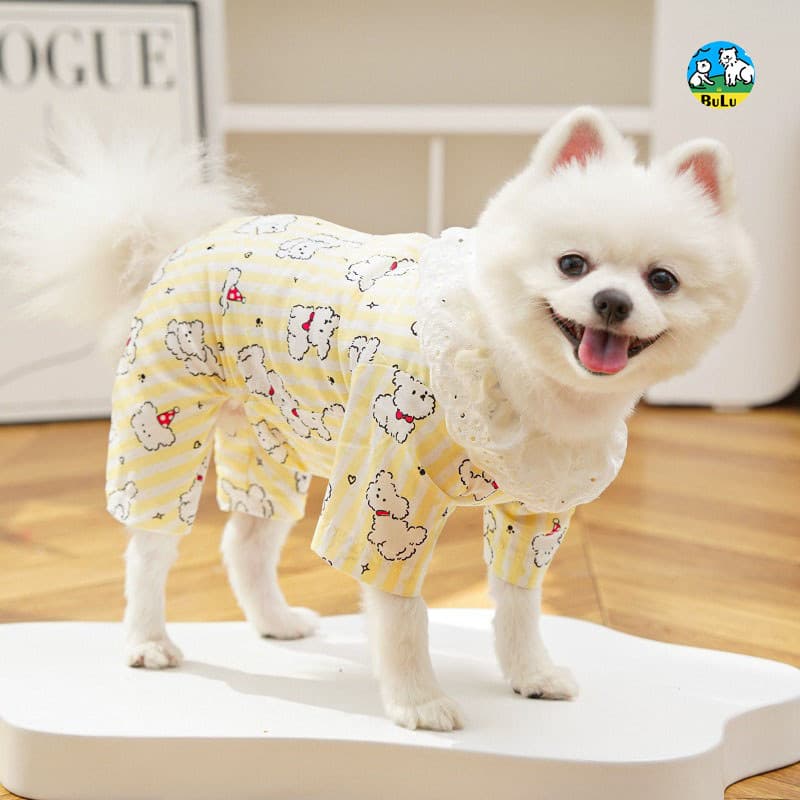 Roupa para Pet Roupa para Cachorro Roupa de 4 Patas Proteção da Barriga Algodão Respirável Filhote Gato