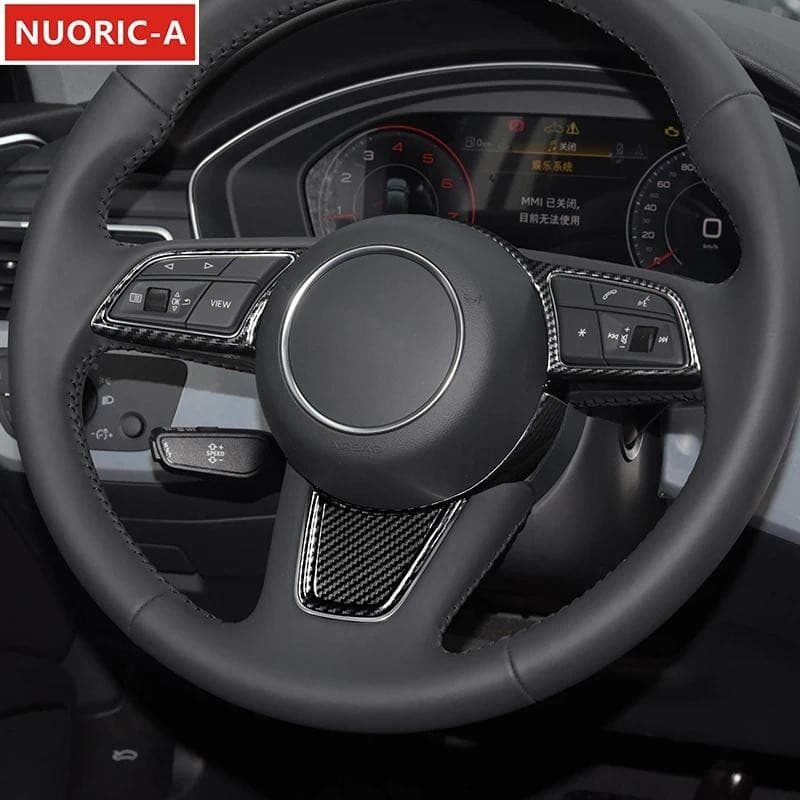ABS Botões Do Volante Quadro Decoração Capa Guarnição Para Audi A3 8V A4 B9 A5 2017-2019 Estilo Carro Interior Acessório