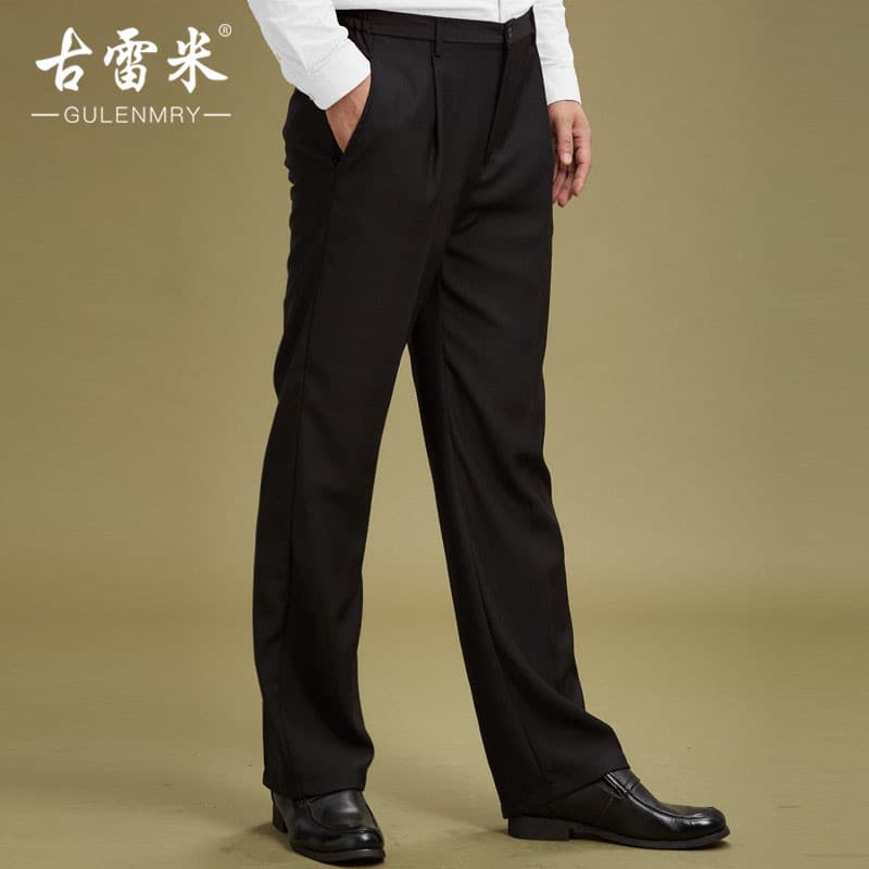 Guremi Hotel uniforme de trabalho profissional usar dupla face cintura elástica calças garçom trabalho masculino preto c