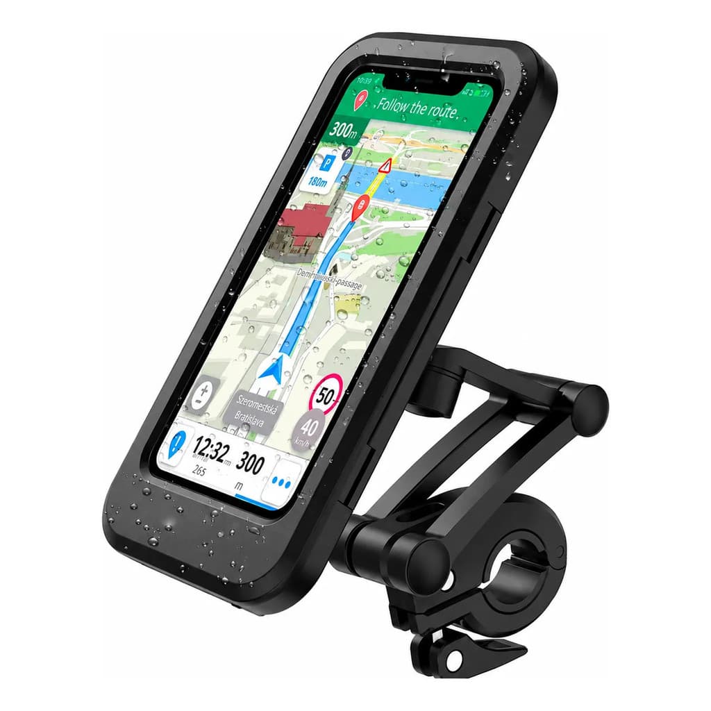 SUPORTE CELULAR MOTO BICICLETA IMPERMEÁVEL À PROVA D'ÁGUA PRETO