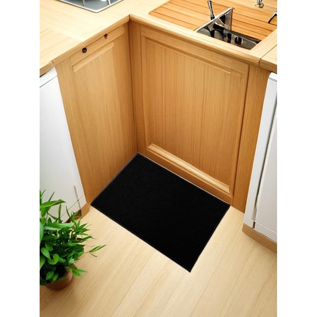 Tapete preto grosso tapete de entrada cabelo curto estilo minimalista entrada quarto banheiro tapete antiderrapante máqu