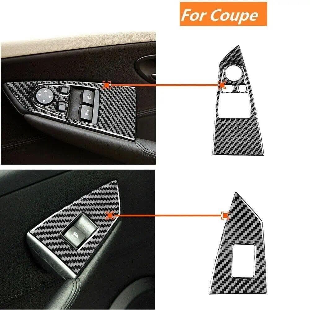Capa De Painel De Console De Interruptor De Janela De Carro De Fibra De Carbono Para BMW Série 6 E63 E64 Coupe 2014-2010