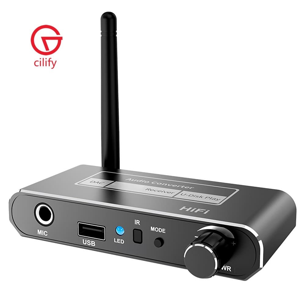 Adaptador De Áudio Multi-Interface Compatível Com Bluetooth 5.2 AUX RCA Coaxial USB Sem Perdas Microfone HiFi