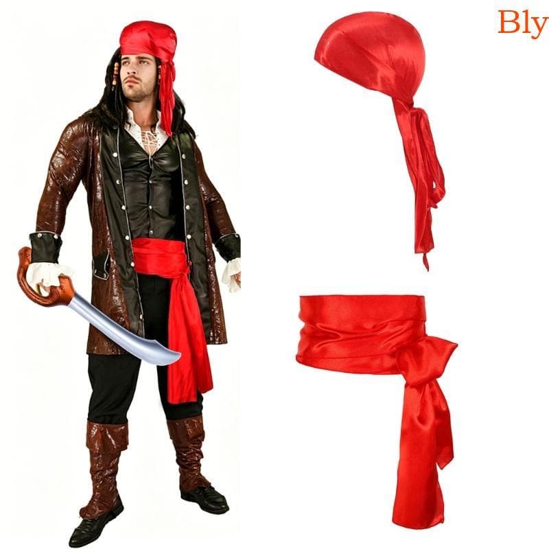 Bly Capitão Pirata Headwear Lenço Bandana Faixa Cinto Para Halloween Tema Fotografia Adereços Acessórios