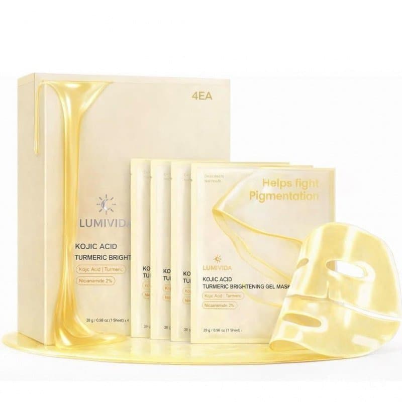 Máscara Facial em Gel Iluminadora de Ácido Kójico e Cúrcuma | Firmeza e Hidratação Noturna para Elasticidade e Luminosid
