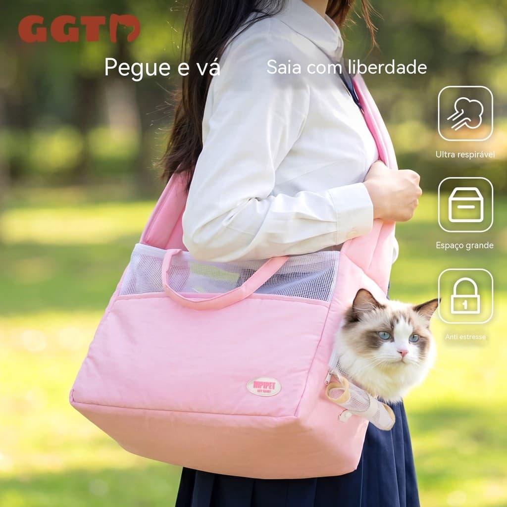 Bolsa Simples E Respirável Para Animais De Estimação , crossbody Gatos De Ombro Cães Portátil