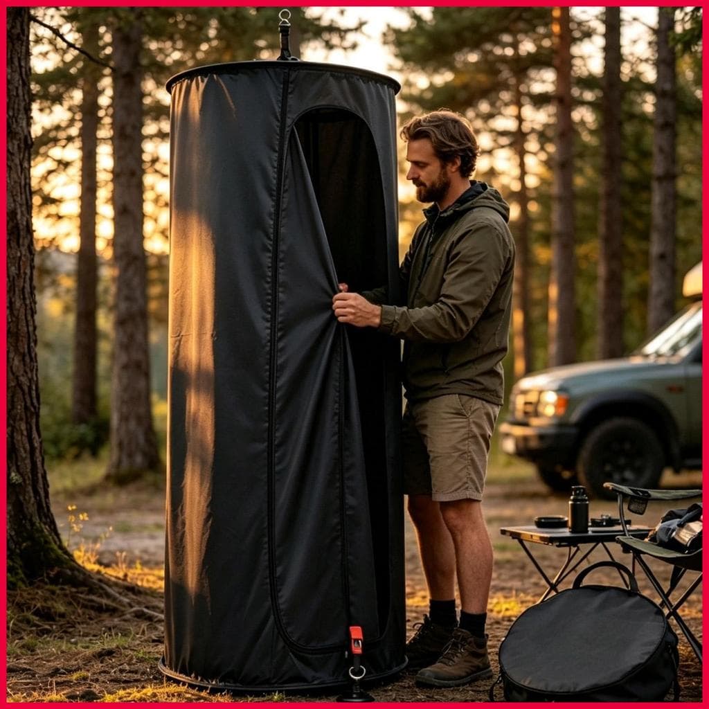 Barraca De Chuveiro Do Carro À Prova Dwaterproof Água Bagageira Vestiário Com Ventosa Dobrável Tenda Para SUV Acampament
