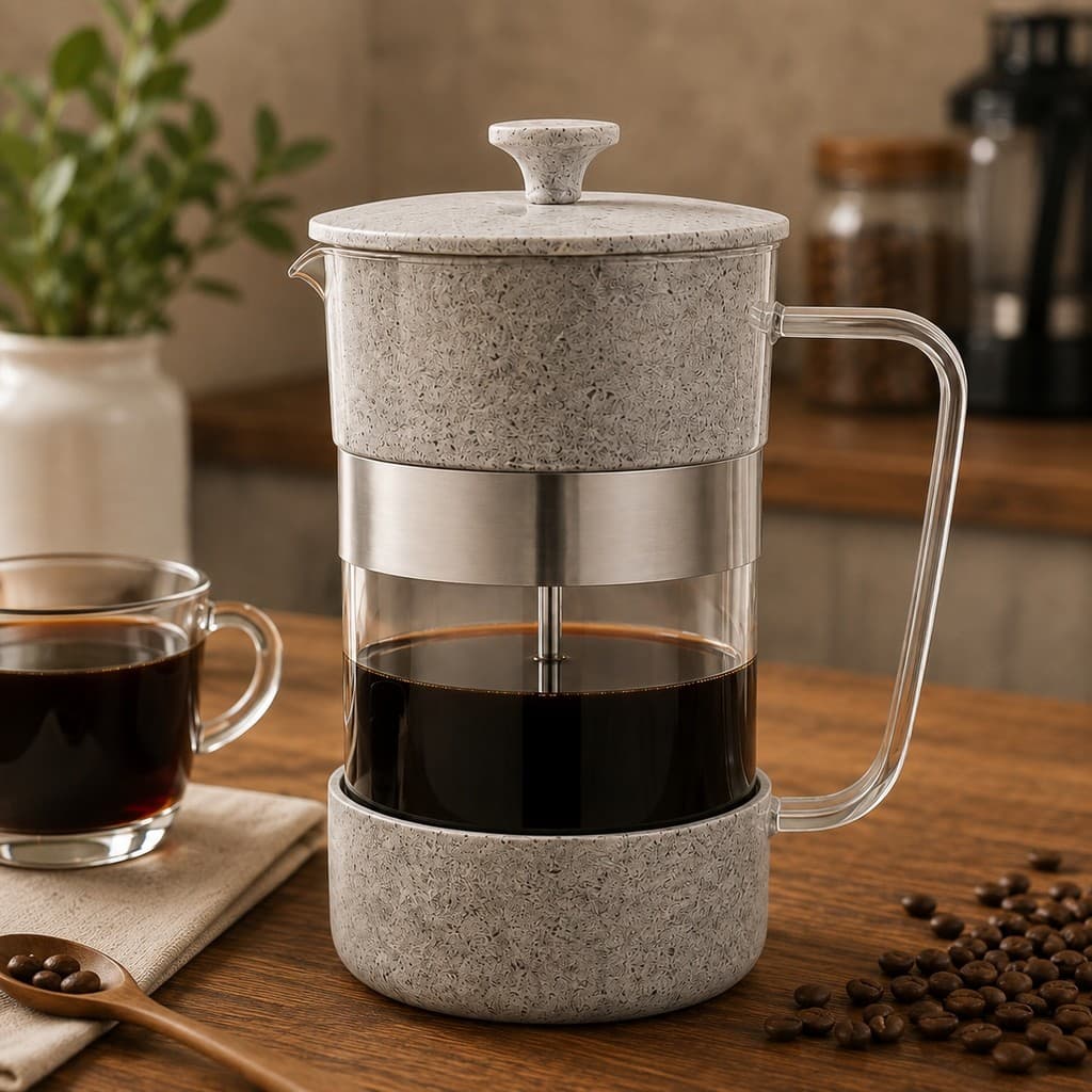 Prensa Francesa 600ml Cafeteira Manual para Café e Chá com Filtro Inox Vidro Borossilicato