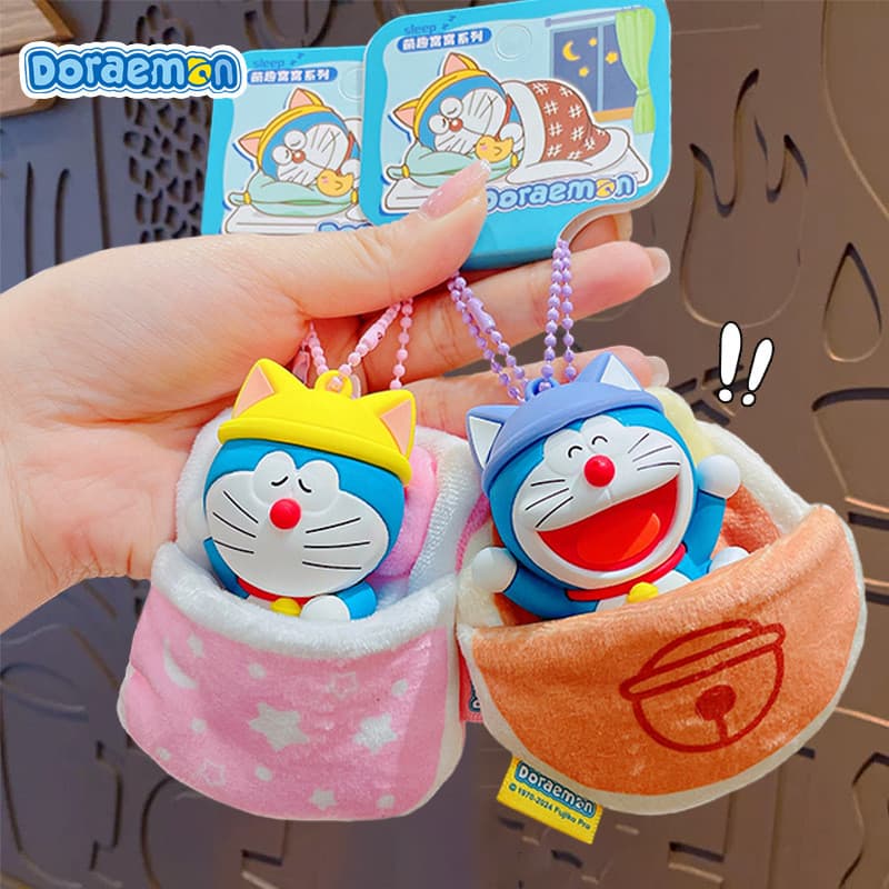 2025 novo estilo genuíno dos desenhos animados doraemon doraemon chaveiro bonito mochila pingente carro chaveiro