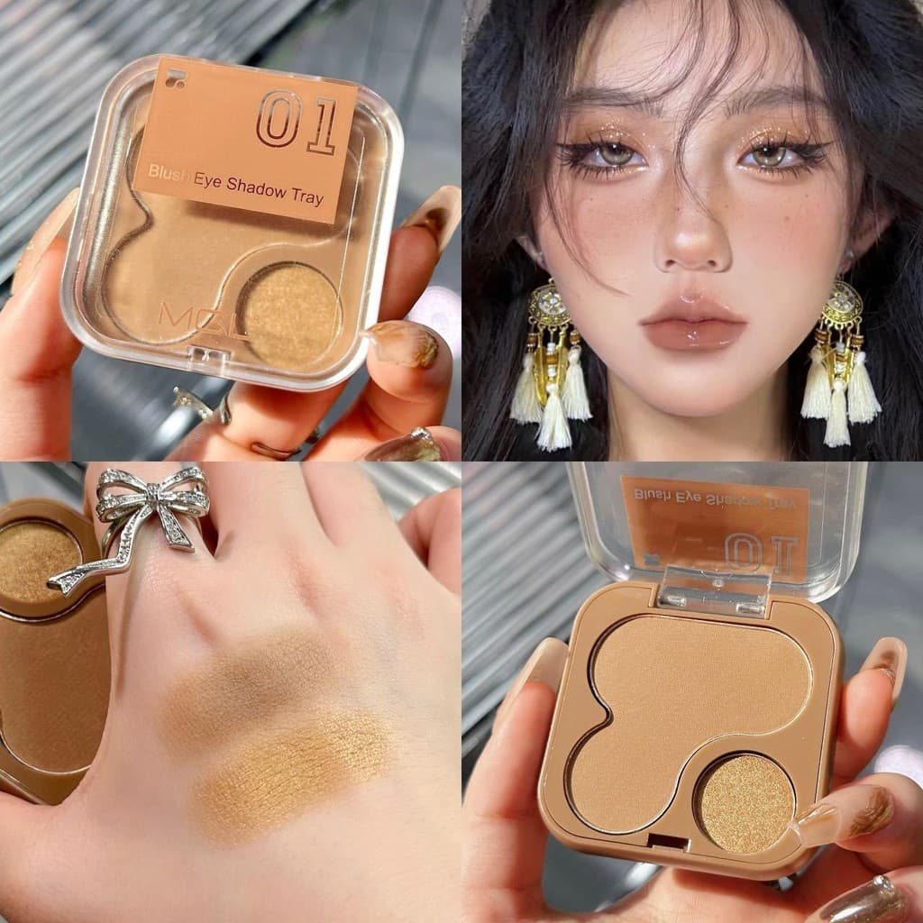 Novo estilo de maquiagem estilo coreano Blush sombra de alto brilho tudo-em-um nicho de alta qualidade fosco fino piscan