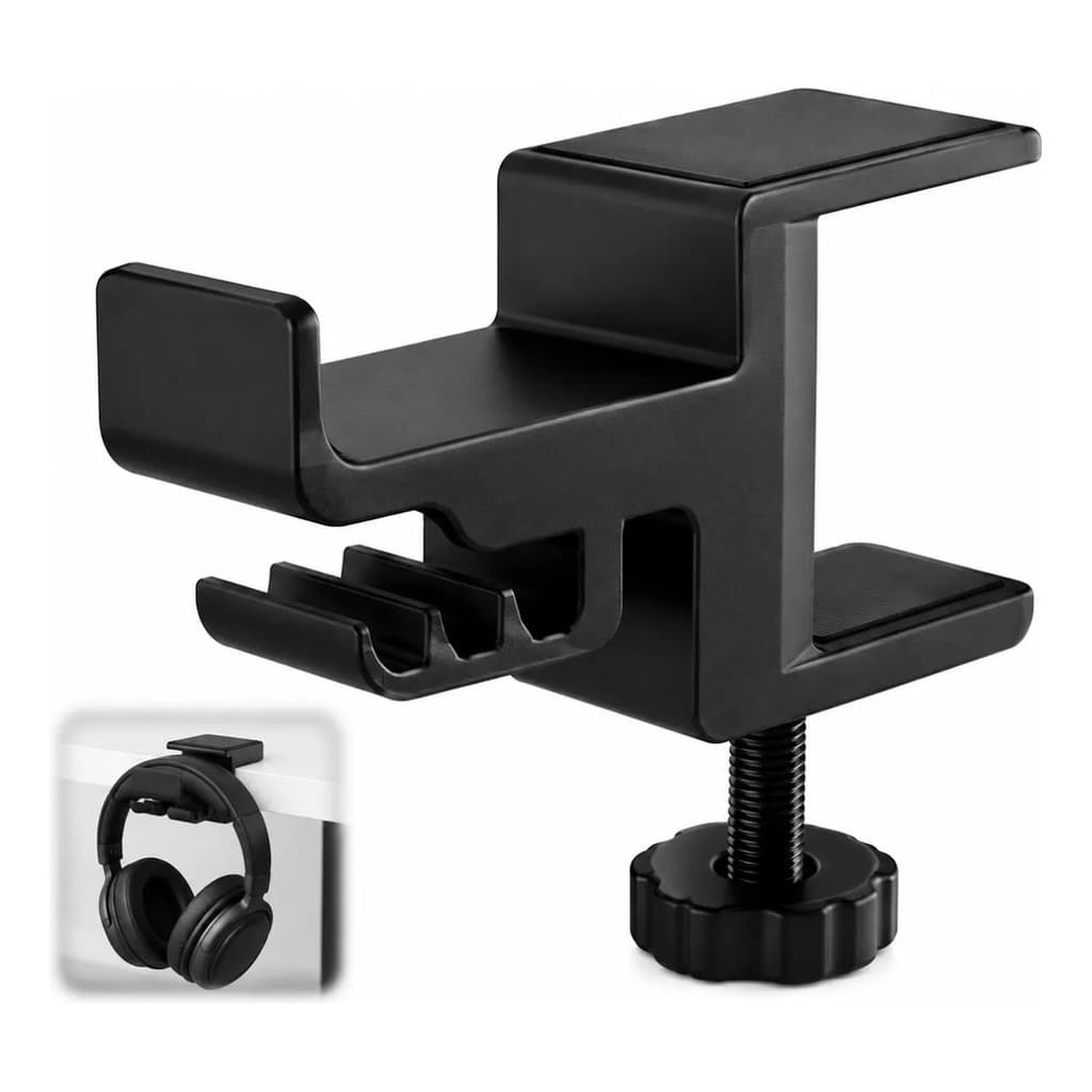 Suporte Headset Fone Ouvido Mesa Ajustável Organizador Cabo Gamer Setup Home Office