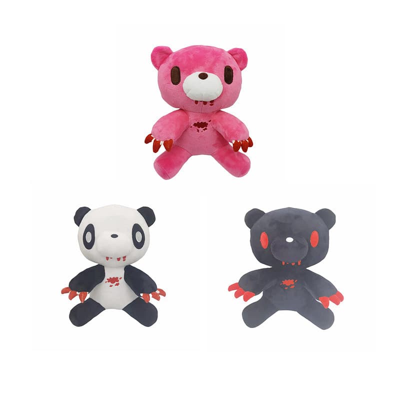 Urso sombrio de pelúcia pequeno urso rosa boneca urso violento brinquedo de pelúcia de desenho animado
