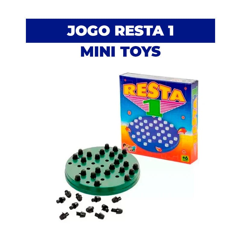 Jogo Resta 1 Mini Toys Jogo de Estratégia Educativo
