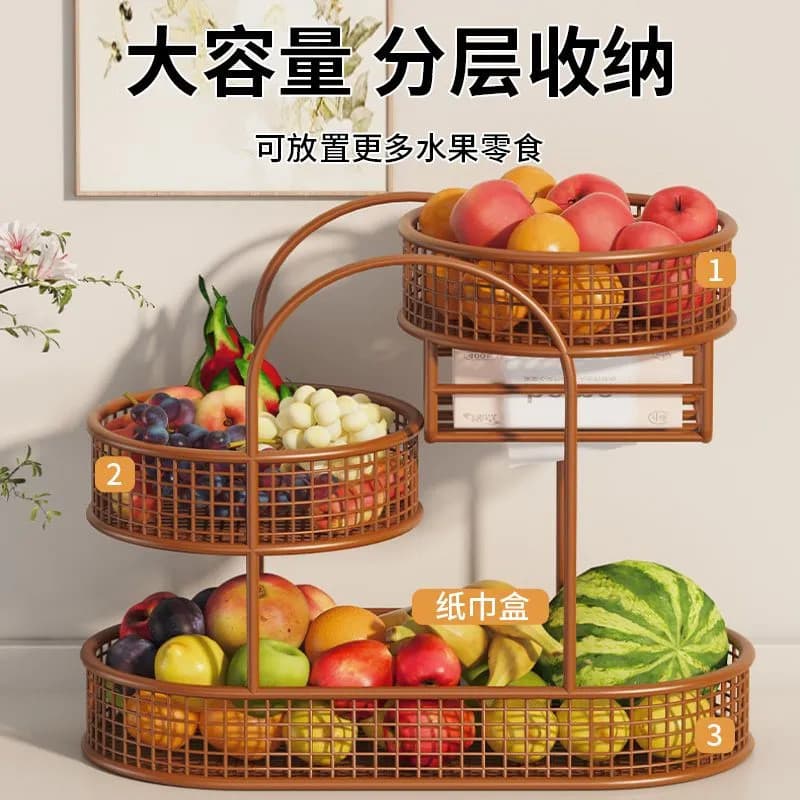 Rack de armazenamento doméstico de alta qualidade para cesta de frutas de alta qualidade, lanches de mesa, prato de frut