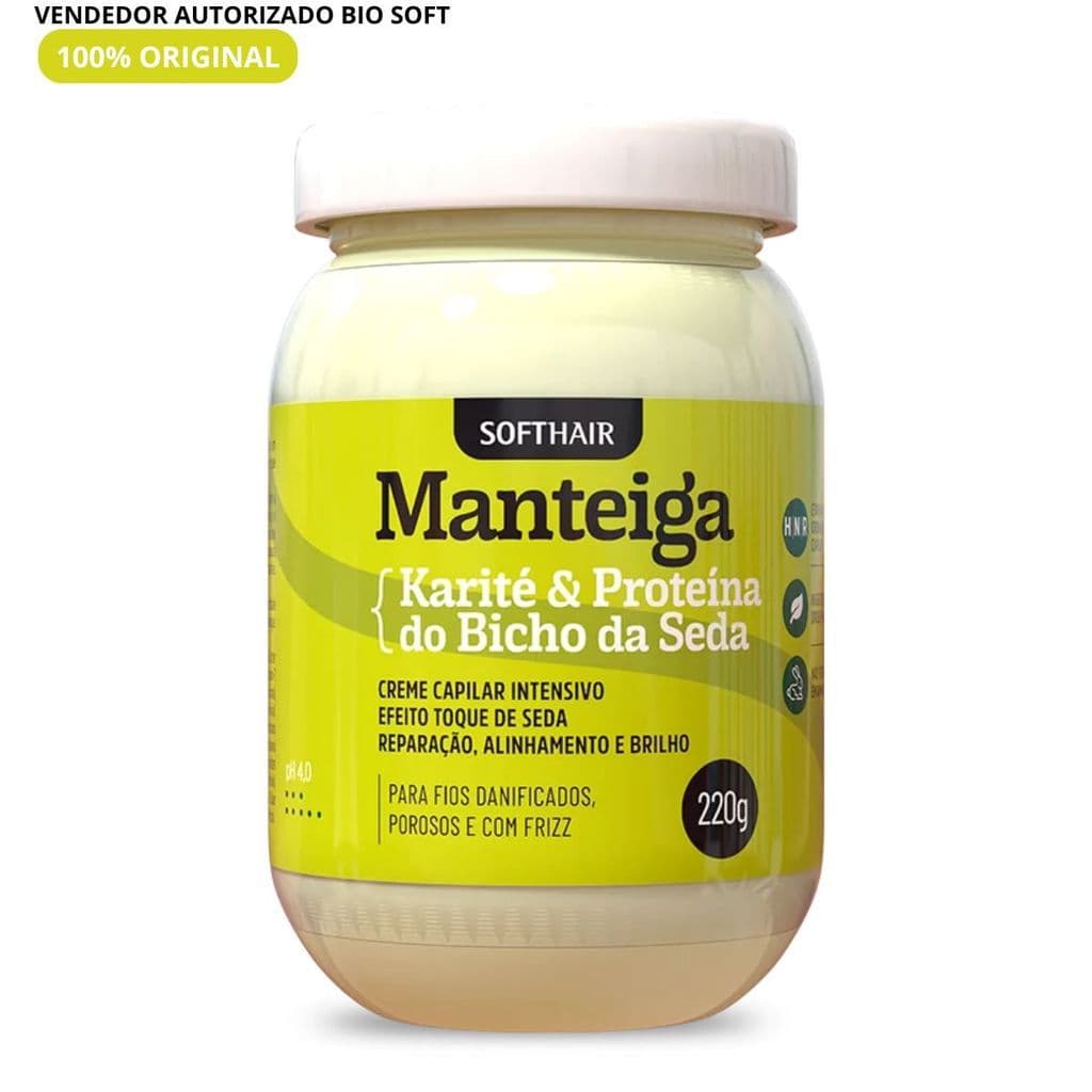Manteiga Karité e Proteína do Bicho da Seda 220g - Bio Soft