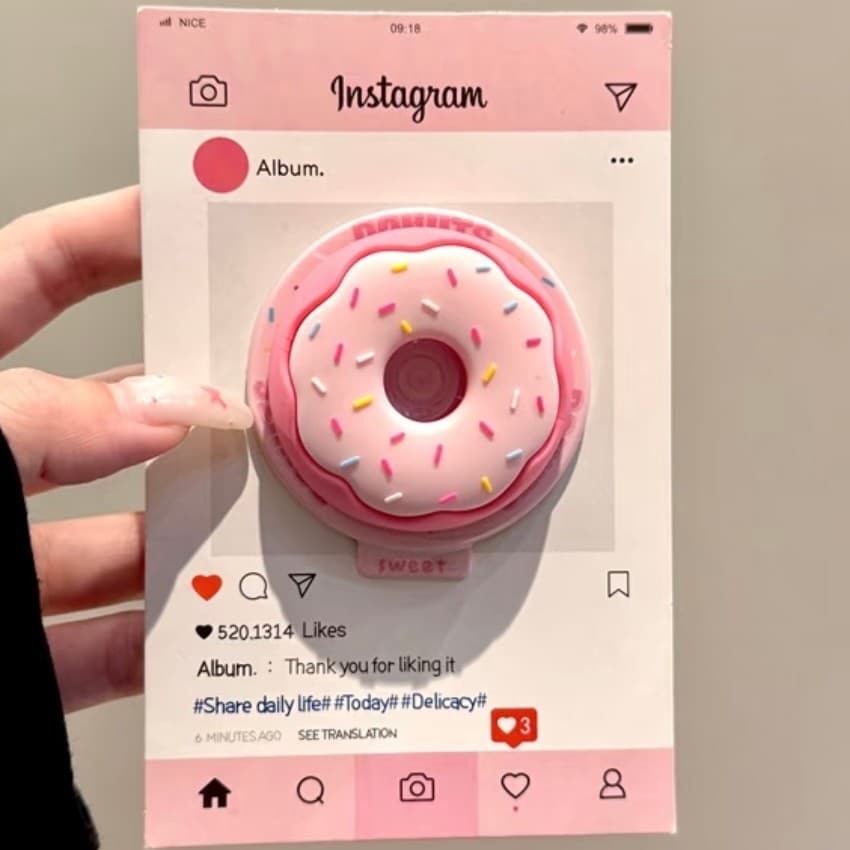 griptok magsafe magsafe popsocket Suporte magnético de rosquinha de doces de cor tridimensional adequado para mesa de ad