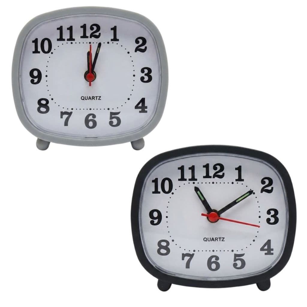 Relógio de Mesa Despertador Compacto em Plástico Leve