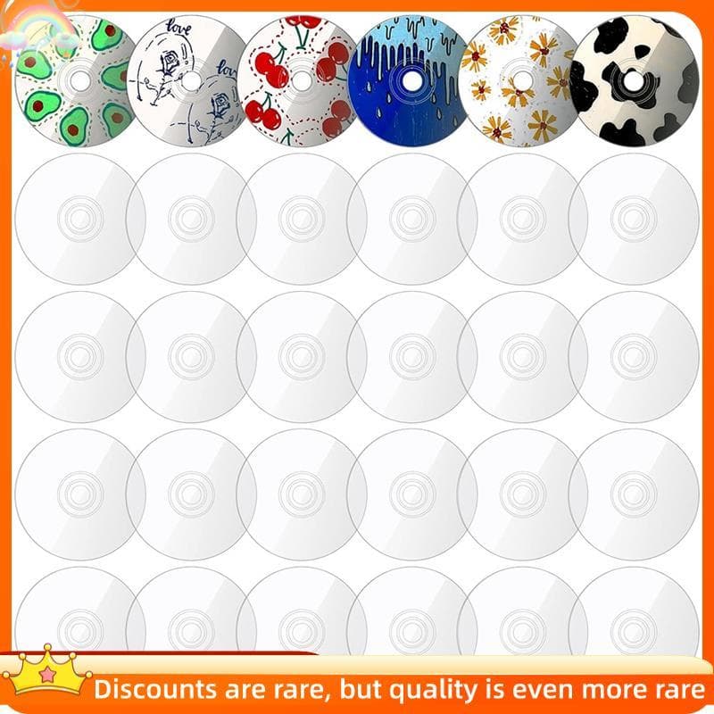 Ypdnew80 Peças Cds Transparentes Para Pintura Em Branco De 4.8 Polegadas Decoração DIY Estética Parede Cd De Quarto De T