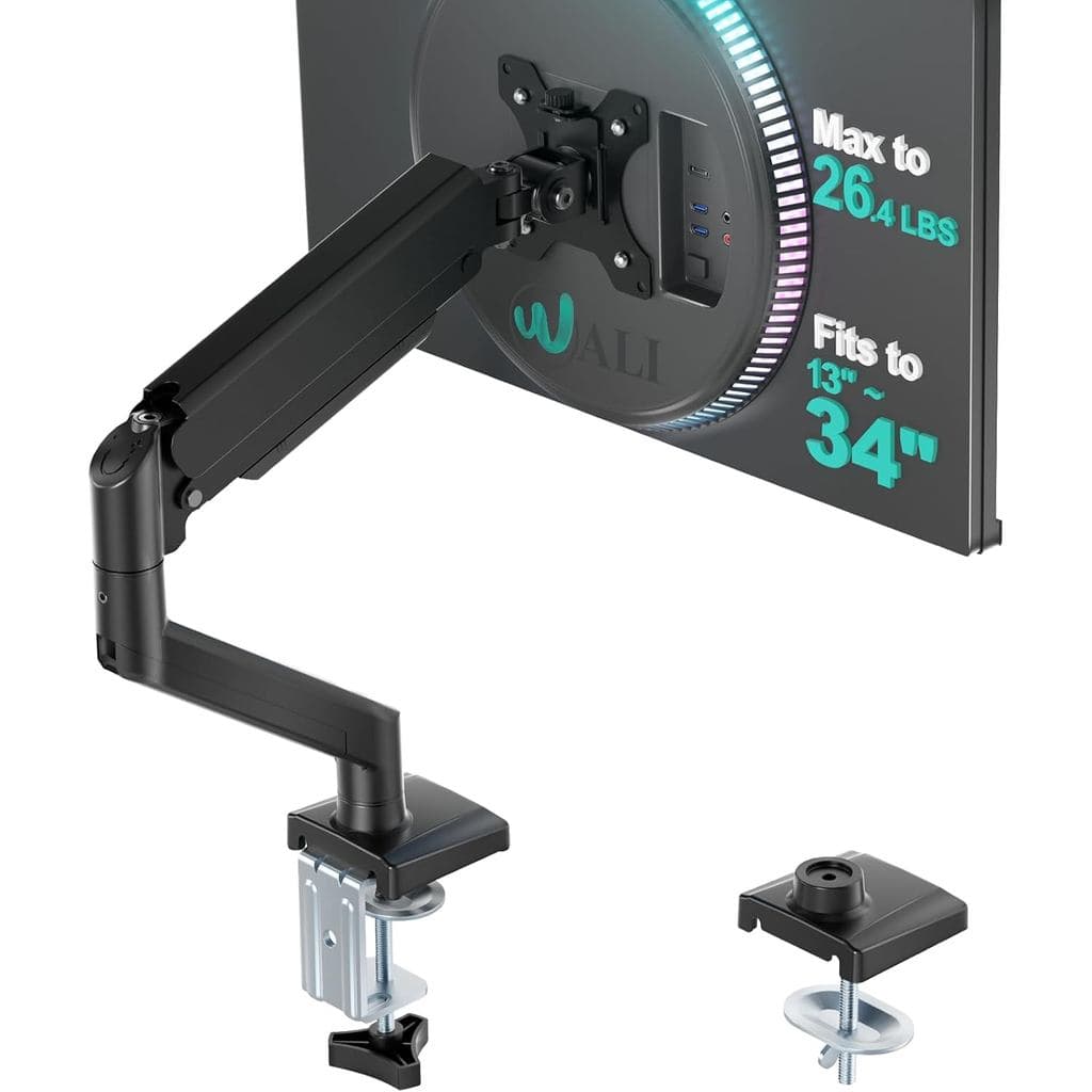 Suporte De Monitor Único WALI Para Telas De 13-34 Polegadas , Braço Ajustável Monitores Únicos , Tela Regular De Até 32