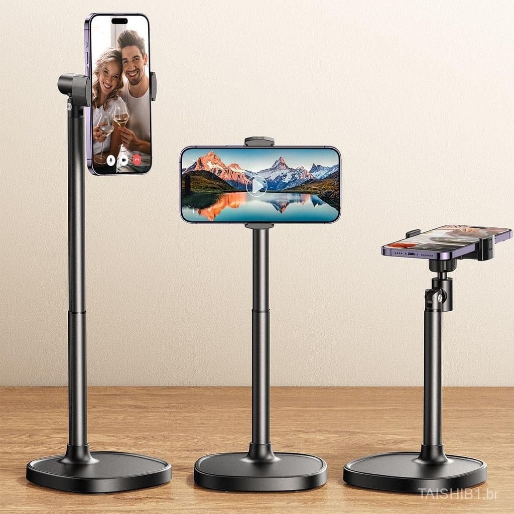 Suporte de Telefone para Mesa DIMONCOAT, Suporte de Telefone com Altura e Ângulo Ajustáveis para Mesa, Suporte Universal