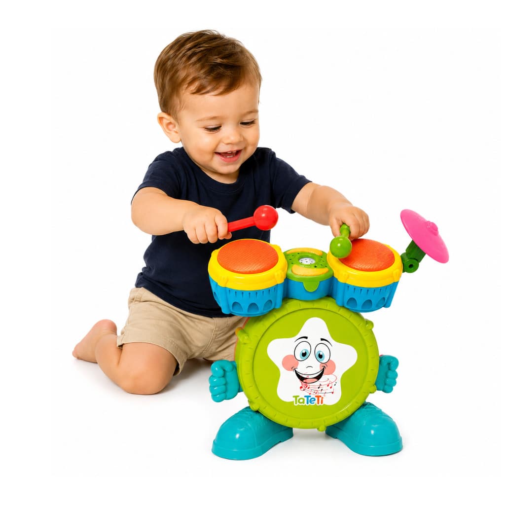 Bateria Brinquedo Infantil Com Luz E Som Baby Batera Tateti