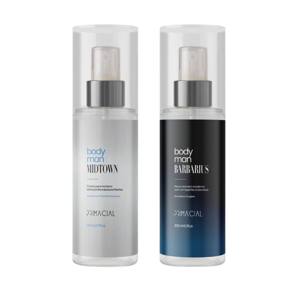 Kit Masculino Body Splash 200ml – Barbares e Midtown Fresco Amadeirado