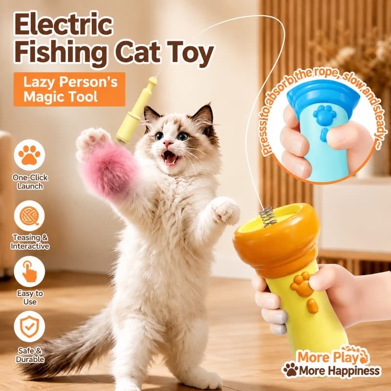 Lançador Interativo De Varinha De Gato , Brinquedo Elétrico De Provocação Para Exercícios Internos E Alívio Do Tédio