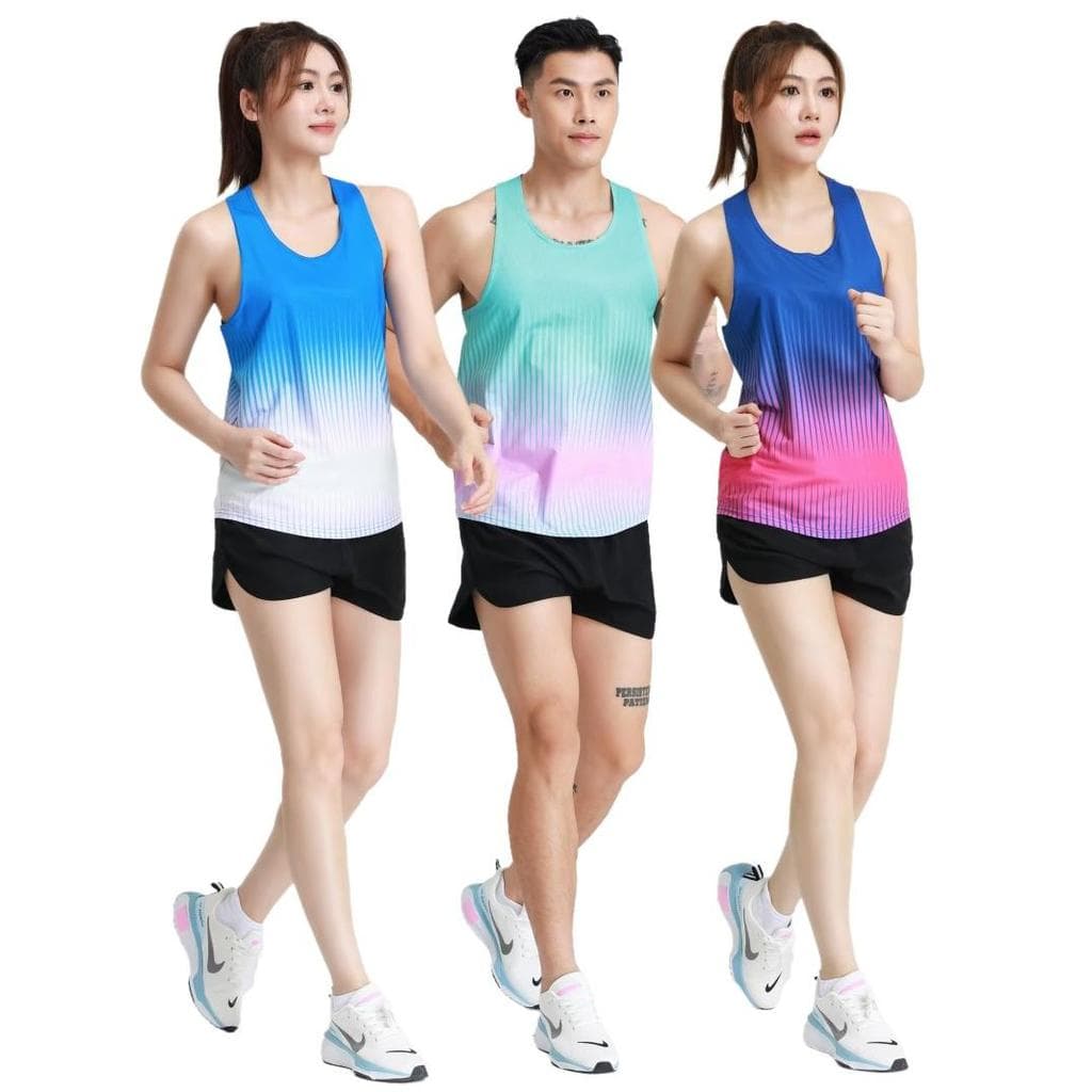 Roupas de Fitness correndo terno esportivo das mulheres dos homens de secagem rápida camiseta sem mangas roupas de pista