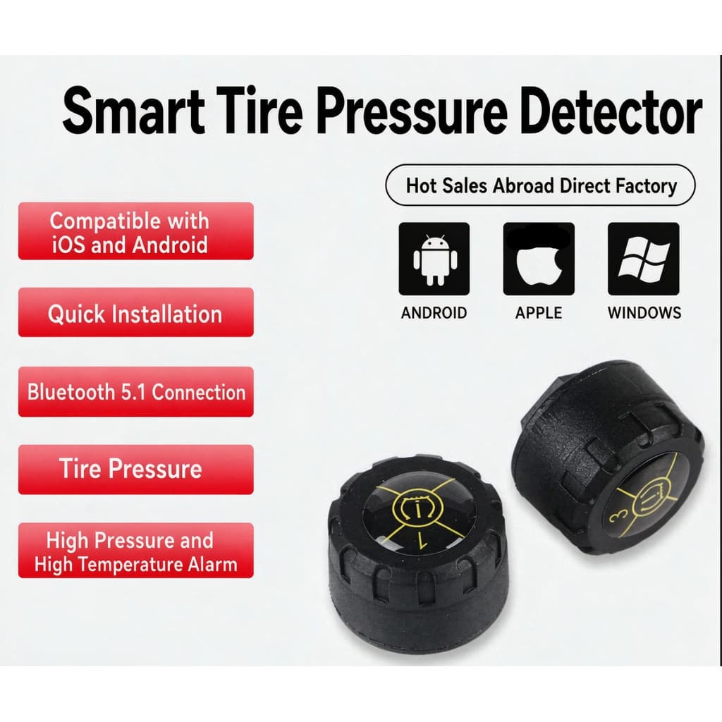 DZ Monitoramento de Pressão dos Pneus Sistema TPMS APP Bluetooth Monitoramento de Pneus Carro Externo Termômetro de Pneu