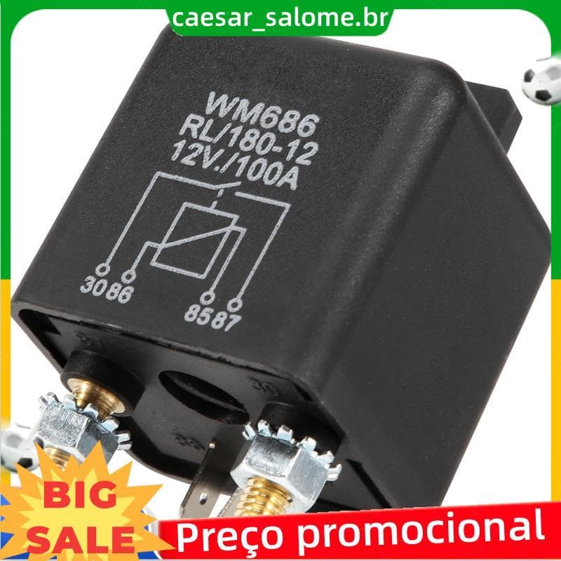 12V 100Amp Interruptor Liga/Desliga Resistente De 4 Pinos Relé De Carga Dividida Para Van De Barco Automotivo Preto