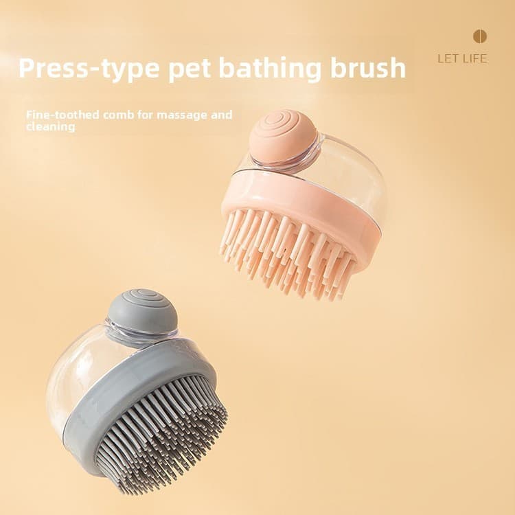 Adicionar escova de banho para animais de estimação de Silicone líquido tipo Push escova de massagem de banho escova de