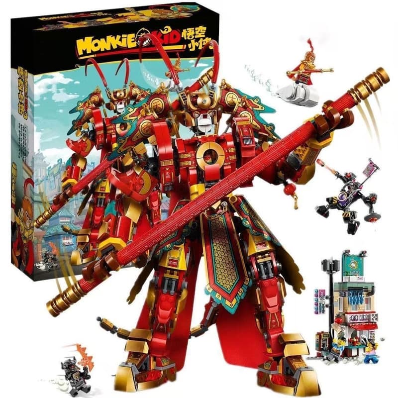 1629 pçs compatível Lego macaco rei ouro Mecha macaco rei montado bloco de construção brinquedos presente do dia das cri