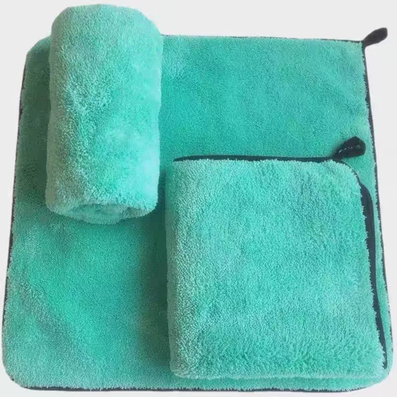 1200g cabelo verde monstro toalha de coleta de água absorvente pano de limpeza de carro engrossado dupla camada Coral ve