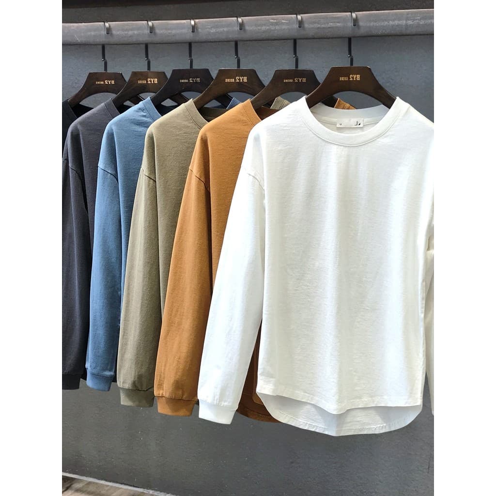 Gola redonda primavera outono estilo Street Wear Ami cáqui algodão cor sólida moletom masculino camisa de fundo All-Matc