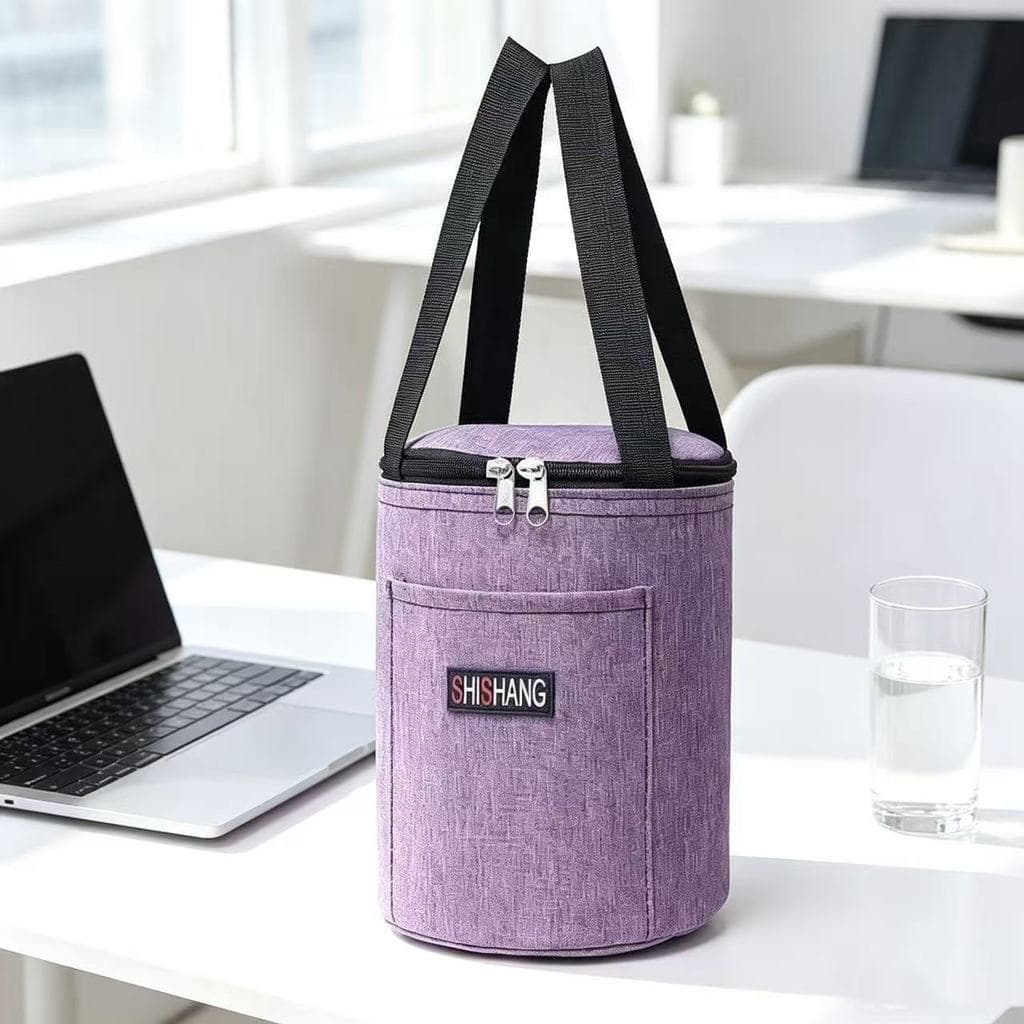 Bolsa térmica simples de cor sólida para trabalhadores de escritório Bolsa de almoço com bolsa portátil de arroz
