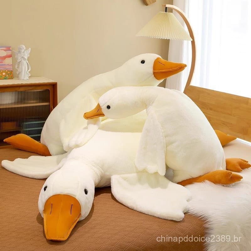 Brinquedos De Pelúcia De Ganso Branco Grande Boneca De Pato Natal De Animais Macios Para Crianças