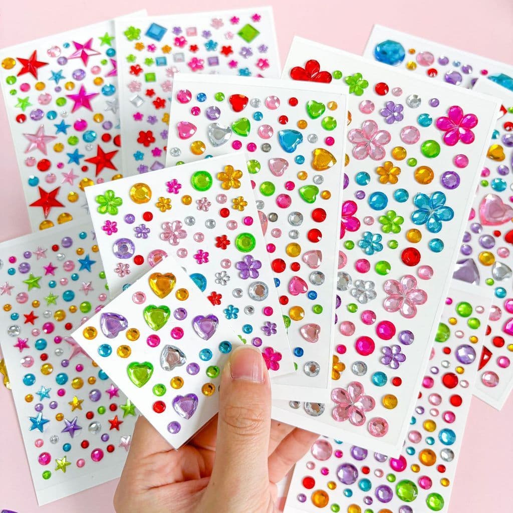 Gem adesivos crianças diamante adesivos de cristal acrílico diy decoração tridimensional strass meninas
