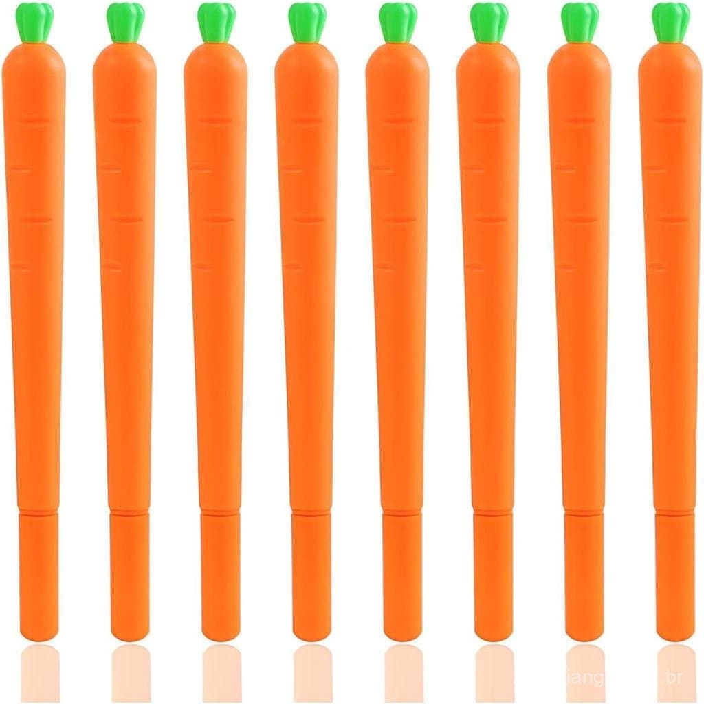 12pçs Canetas De Gel Em Formato De Cenoura , Tinta , Novidade , Vegetais , Escola , Escritório , Papelaria , Ferramentas