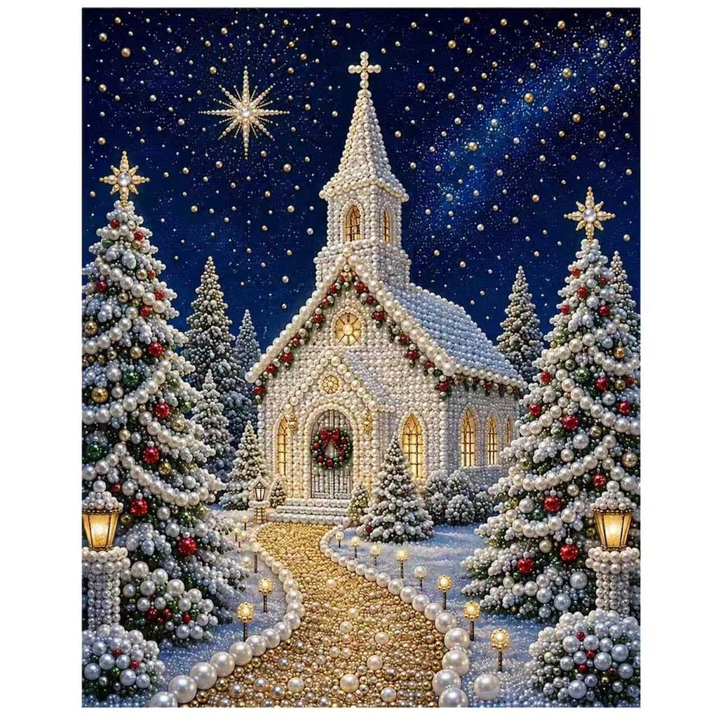 DIY Natal Pérola Diamante Pintura Kit De Arte Festivo Ferramentas Completas