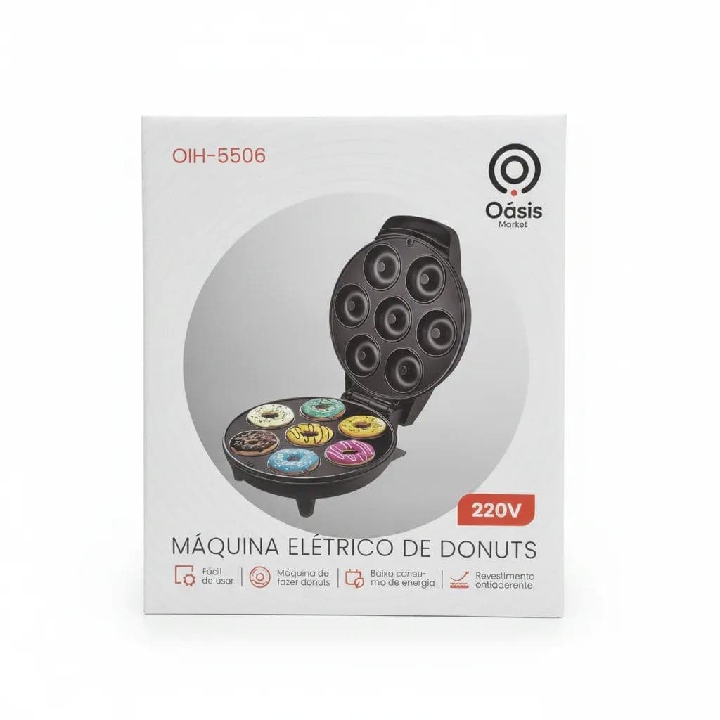 Máquina de Fazer Mini Donuts Elétrica Antiaderente OIH-5506