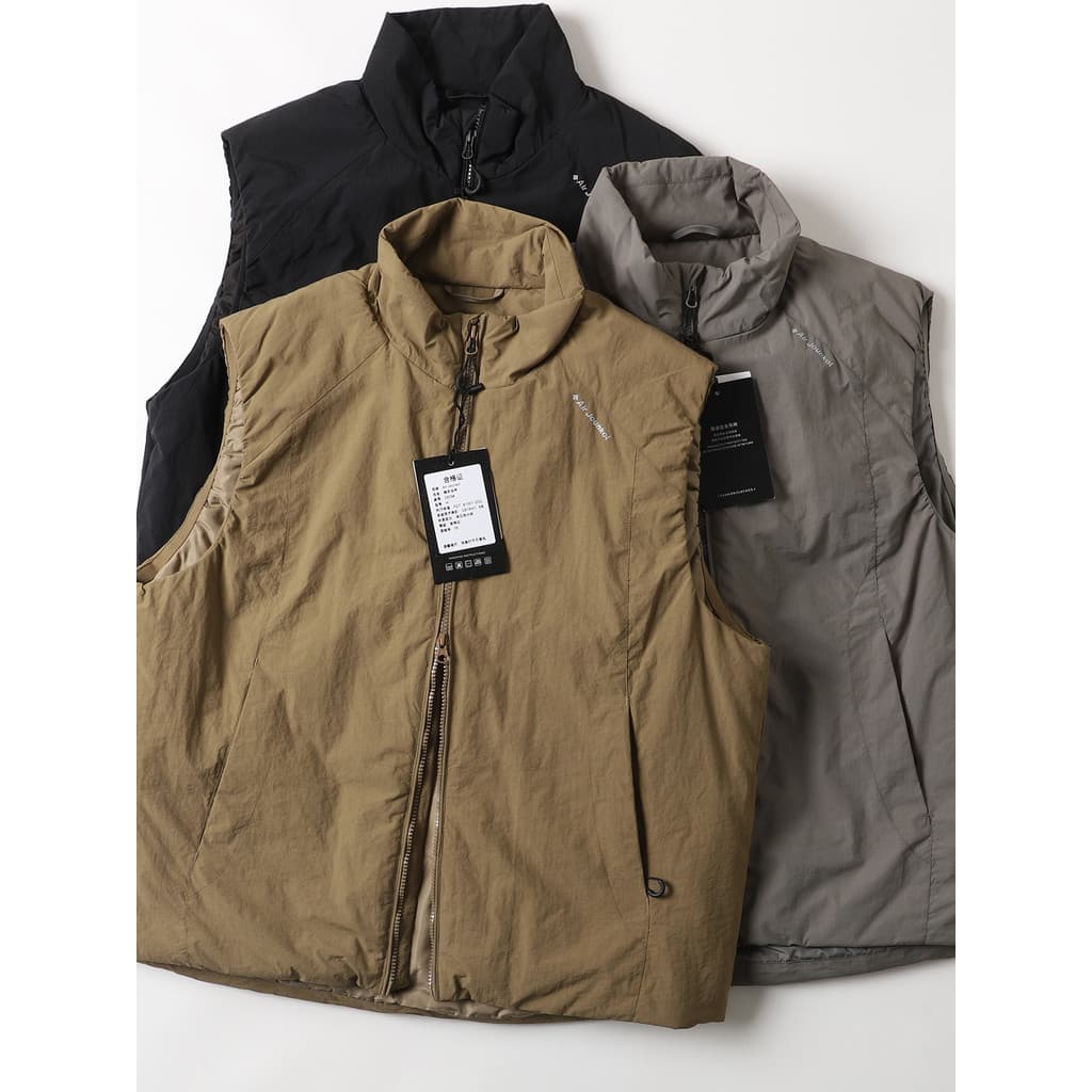 Leve estilo esportes ao ar livre gola alta funcional colete de algodão masculino feminino à prova de vento impermeável c