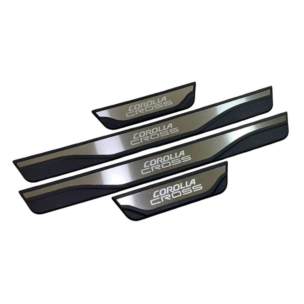Aço Inoxidável Guarnição de Soleira Proteção de Porta de Carro para Toyota Corolla Cross, Conjunto de 4 peças